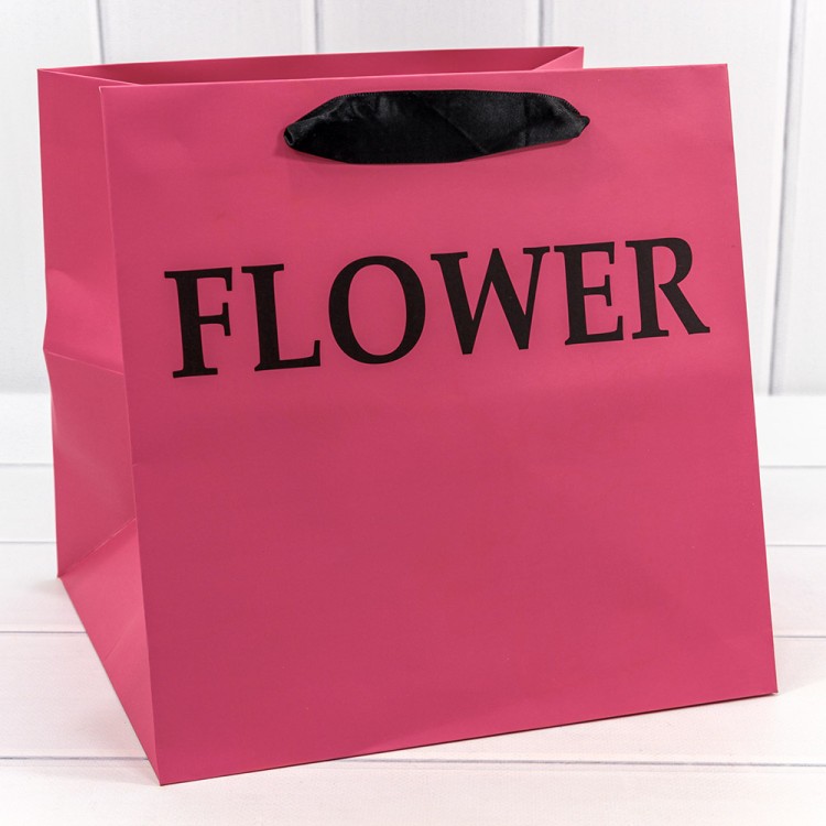 000179PQ/35 Пакет подарочный "Flower" Лиловый 25*25*25 210г 1/10 1/200