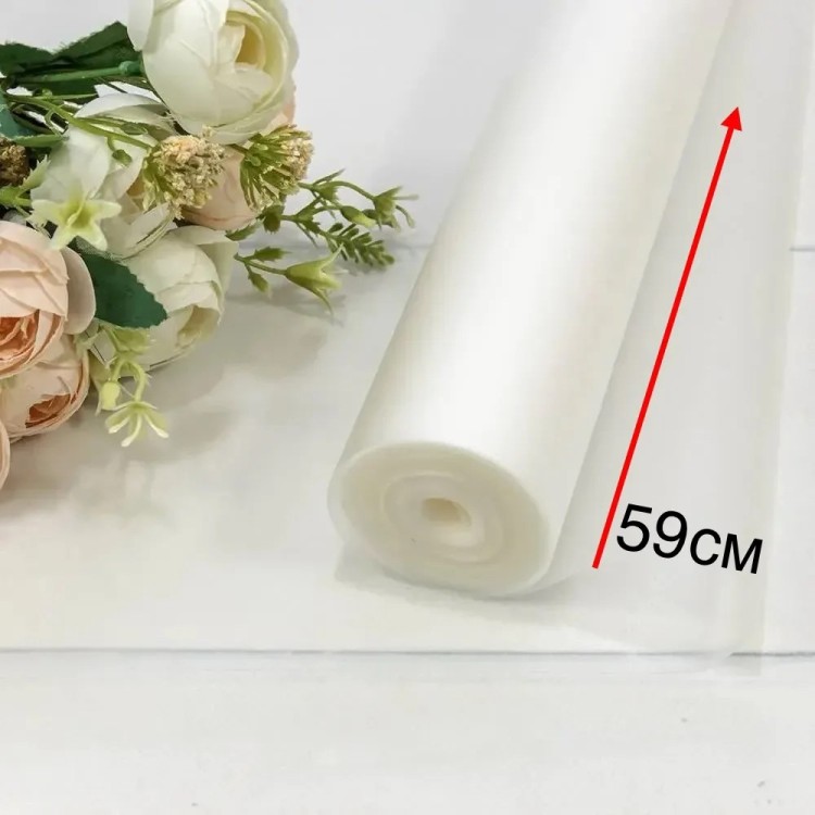 100057/1 Плёнка 0,59*40м 1000г матовая однотонная 50мкм Белый 1/6 1/12