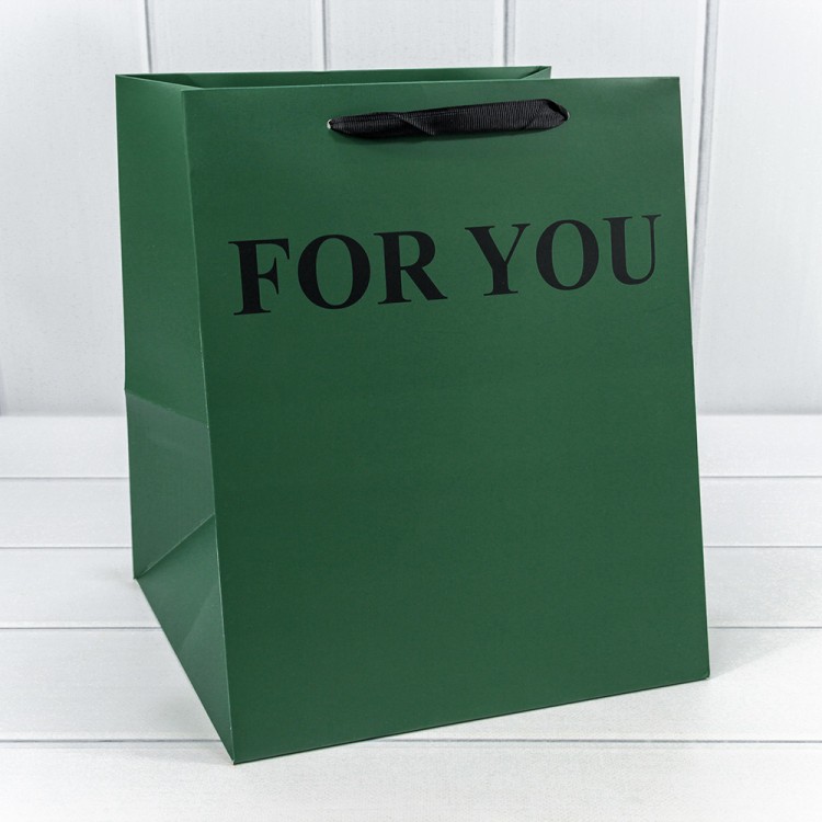 000179P/36 Пакет подарочный "For You" Зелёный 25*30*25 210г 1/10 1/100