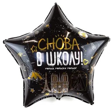 1202-3729 Шар 56см Звезда СНОВА В ШКОЛУ 1202-3729 Шар 56см Звезда СНОВА В ШКОЛУ